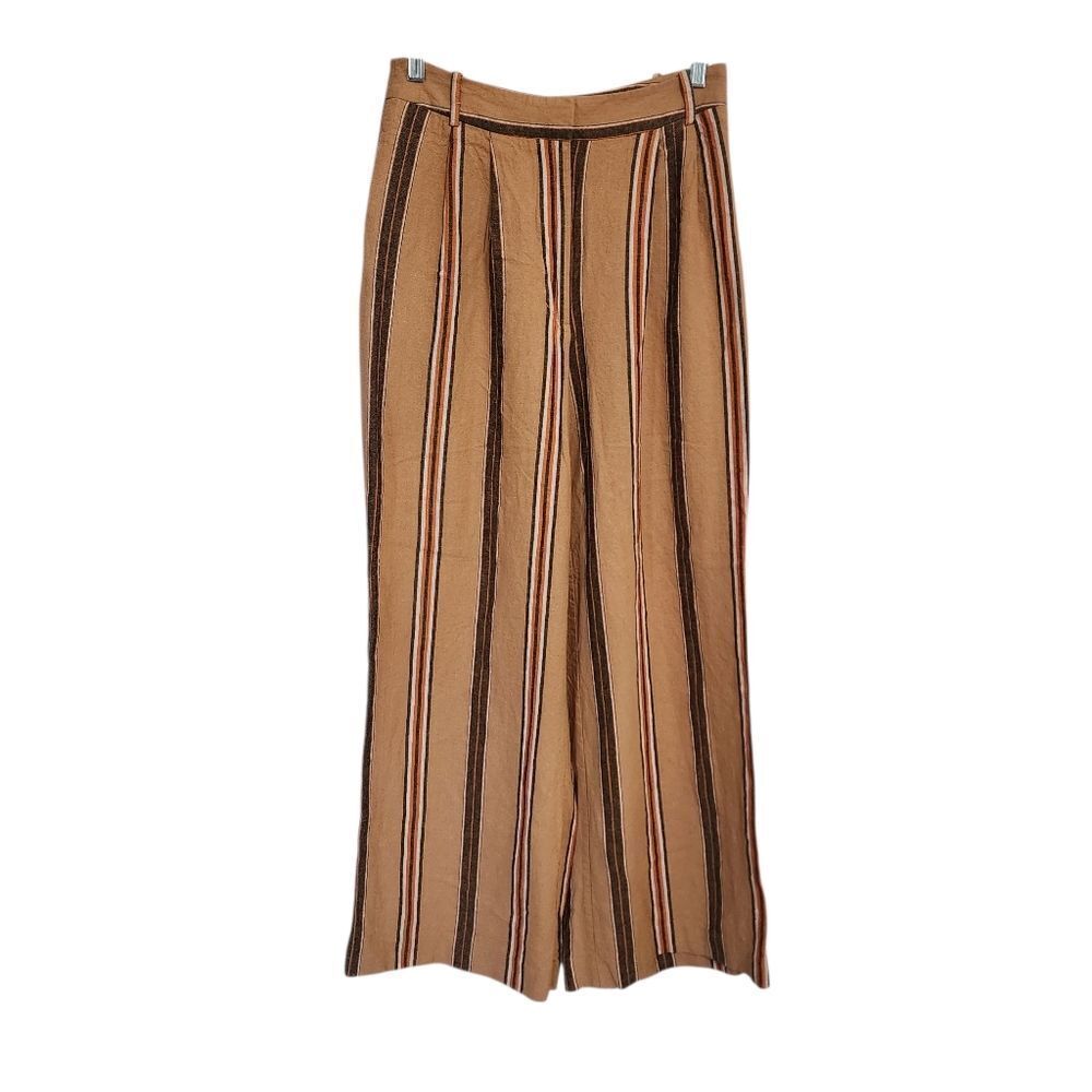 Worthington Trouser Pants 4 Striped High Waisted Wide Leg Dressy Work Teacher